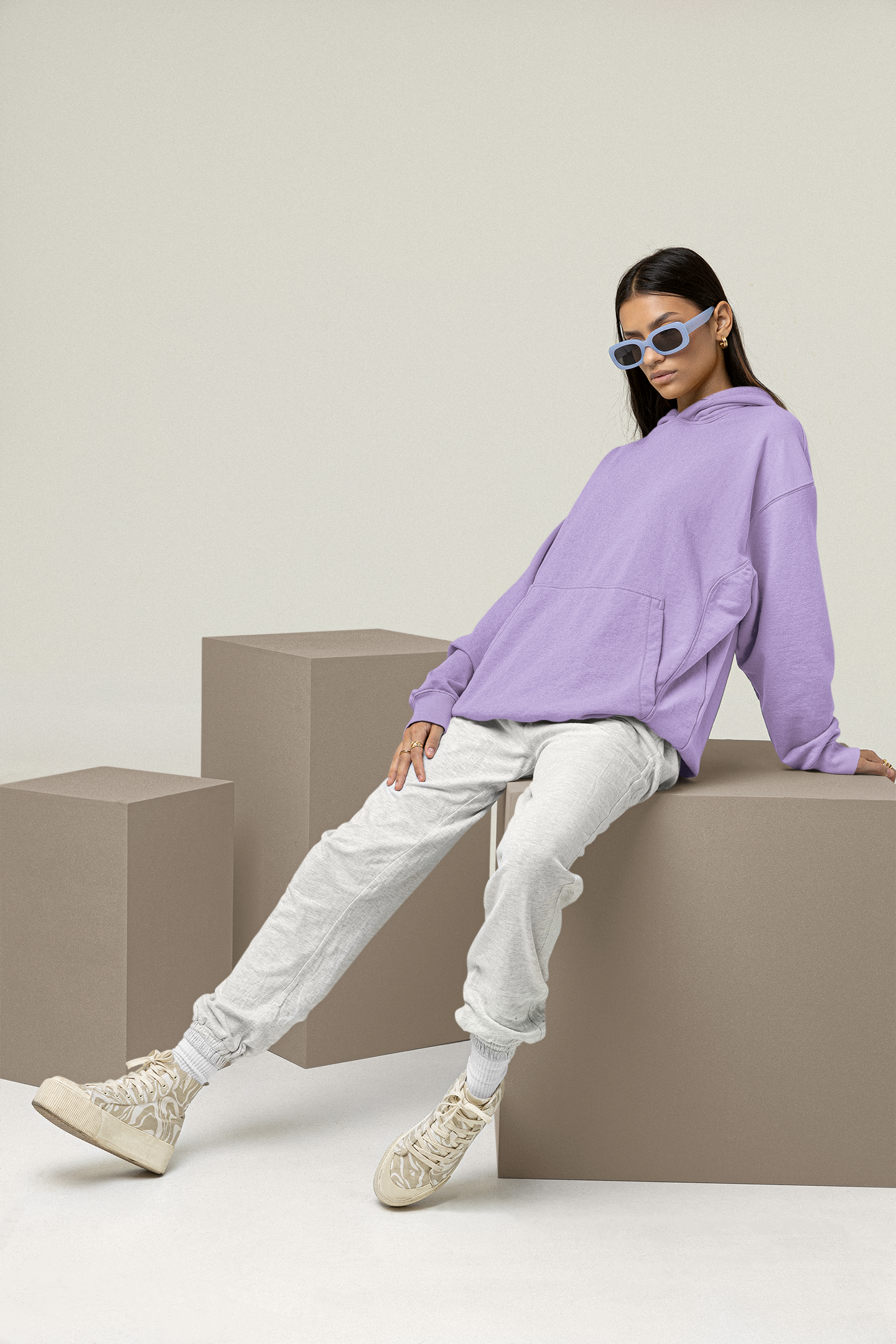 Tribal Frog Iris Lavender Women's Hoodie