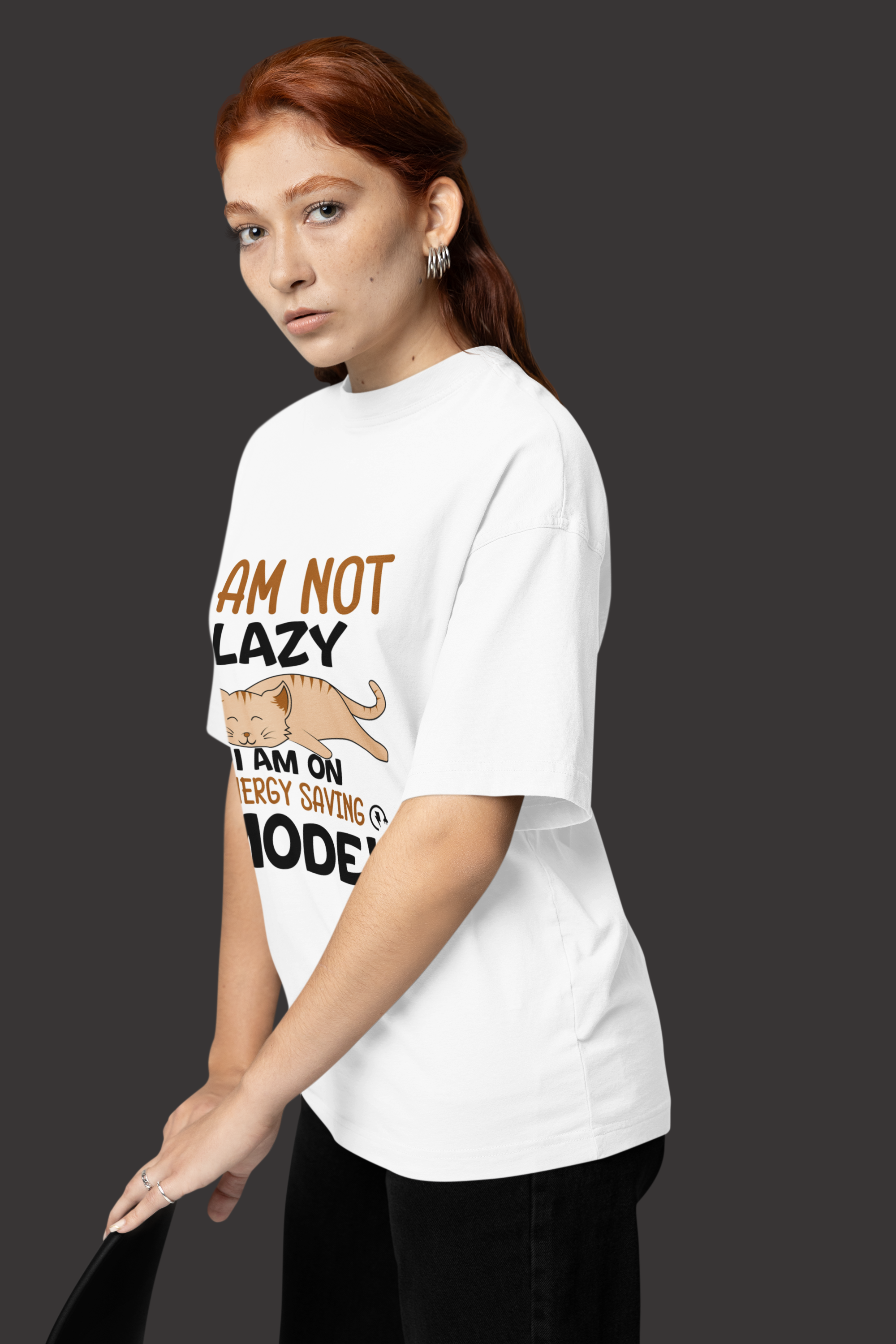 Women's Lazy Cat Energy Mode T-Shirt