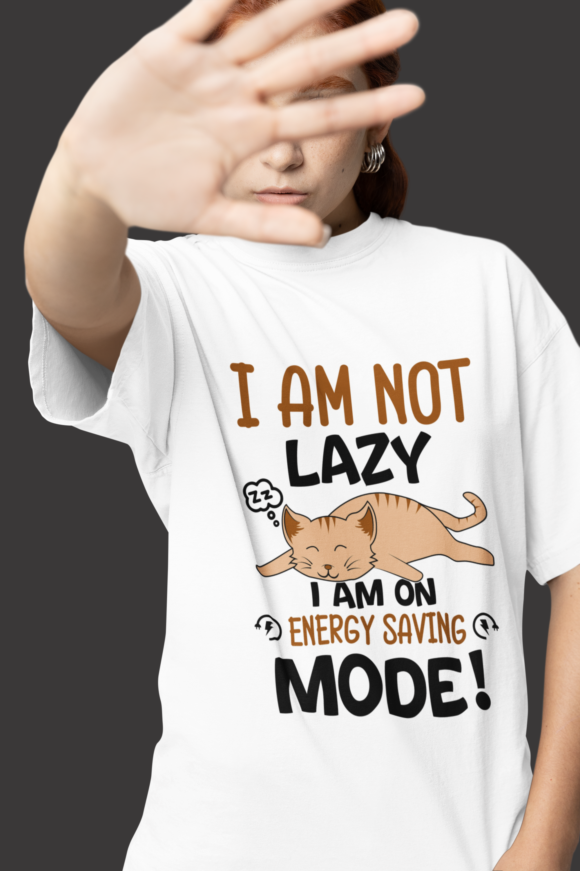 Women's Lazy Cat Energy Mode T-Shirt