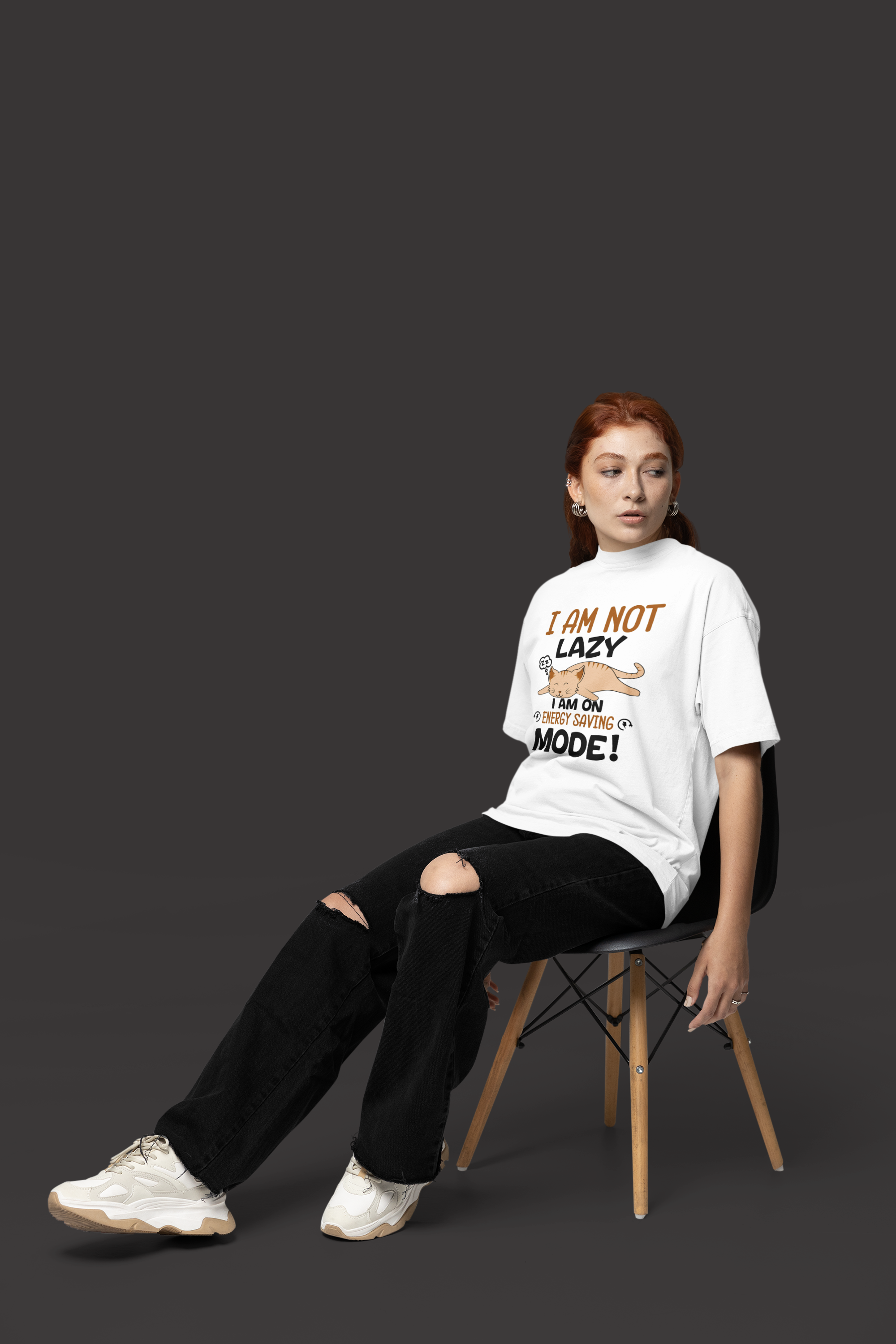 Women's Lazy Cat Energy Mode T-Shirt